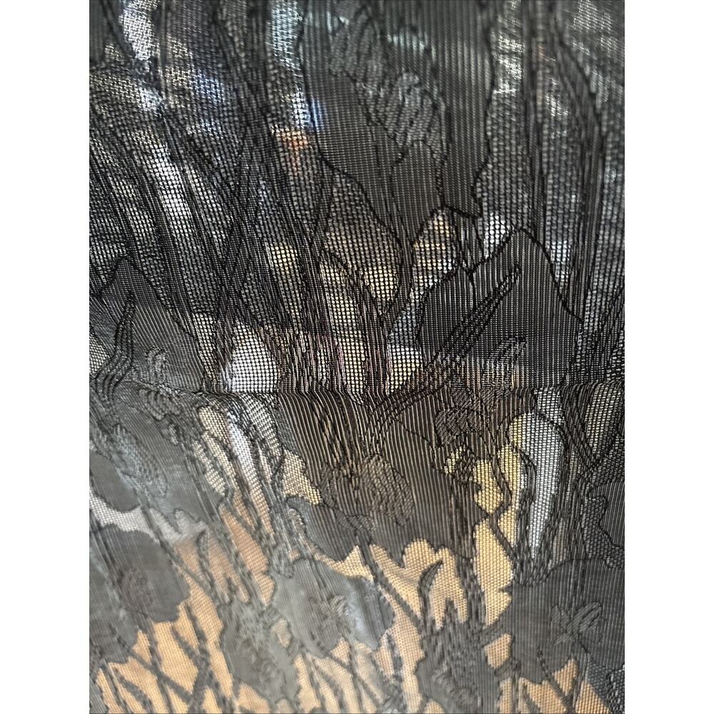 Salvatore Ferragamo Scarf Shawl Wrap Head Covering Black silver silk blend 80X26 - Picture 8 of 15